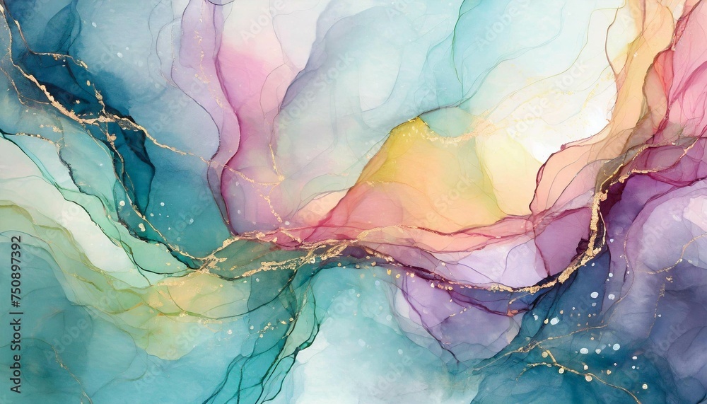 Naklejka premium Background with fluid art painting in alcohol ink technique, for invitations, posters, flyer., wall decor.