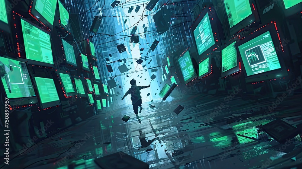 Alien Walking Through Futuristic City Alien Walking Through Futuristic City