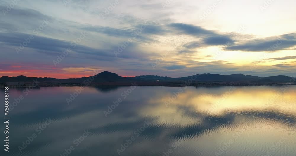 Seascape at sunset over Mar Menor sea. La Manga, Spain Seascape at sunset over Mar Menor sea. La Manga, Spain