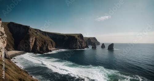 Majestic Cliff Overlooking the Vast Ocean