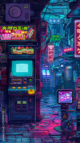 Cyberpunk Arcade Transform your mobile screen into a cyberpunk arcade haven, celebrating the neo-gamer spirit with vibrant colors and futuristic pixel aesthetics.