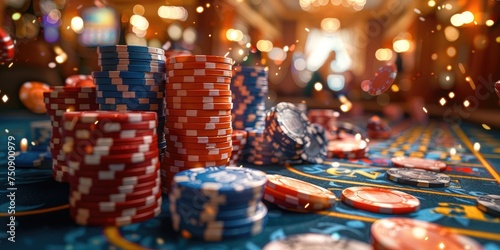 A woman in casino is engros...