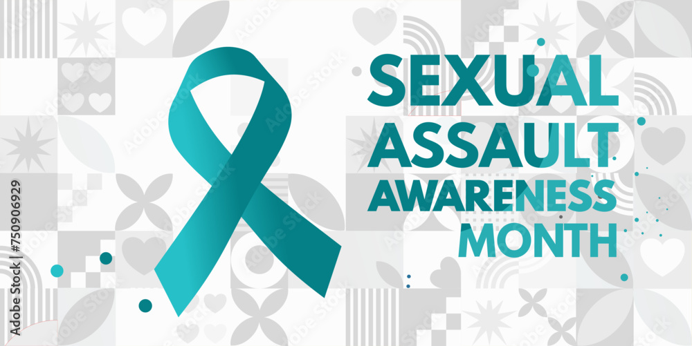 Sexual assault awareness month - obrazy, fototapety, plakaty 