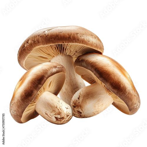 Mushrooms isolated on white or transparent background