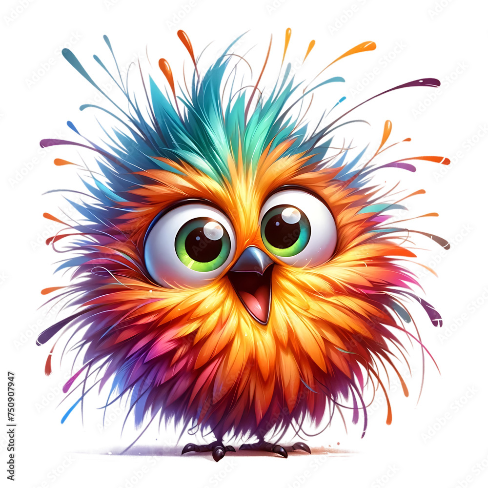 Funny Birds Watercolor Clipart illustration PNG ai generated
