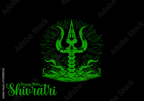 Happy Maha Shivaratri Design and Sketch art vector