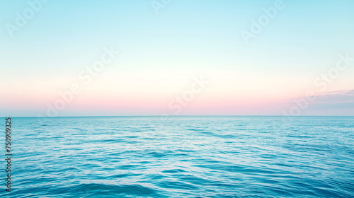 Blue sea in sunset