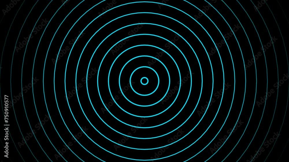 Animated radio wave cyan color in black background