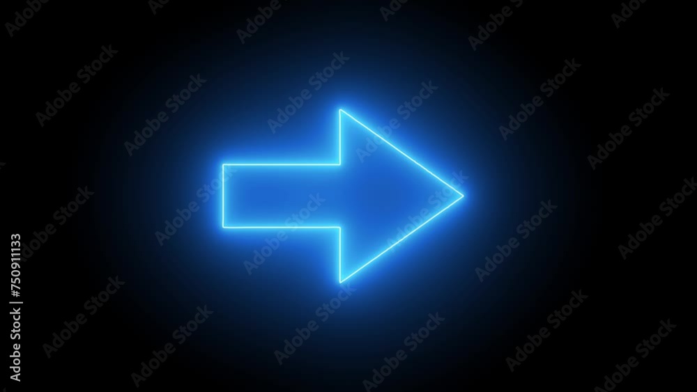 flicker Abstract neon arrow icon animation on black background flicker Abstract neon arrow icon animation on black background