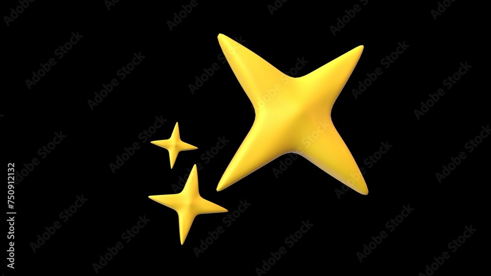 Fototapeta premium cartoon style star 3d render illustration