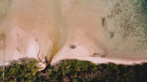 Aerial 4k view cinematic over Marcilla beach Coron, The Philippines. Beautiful scenic tropical beaches, mangroves, and turquoise waters photo