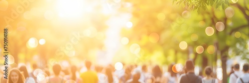 Colorful festival party with people blurred background.