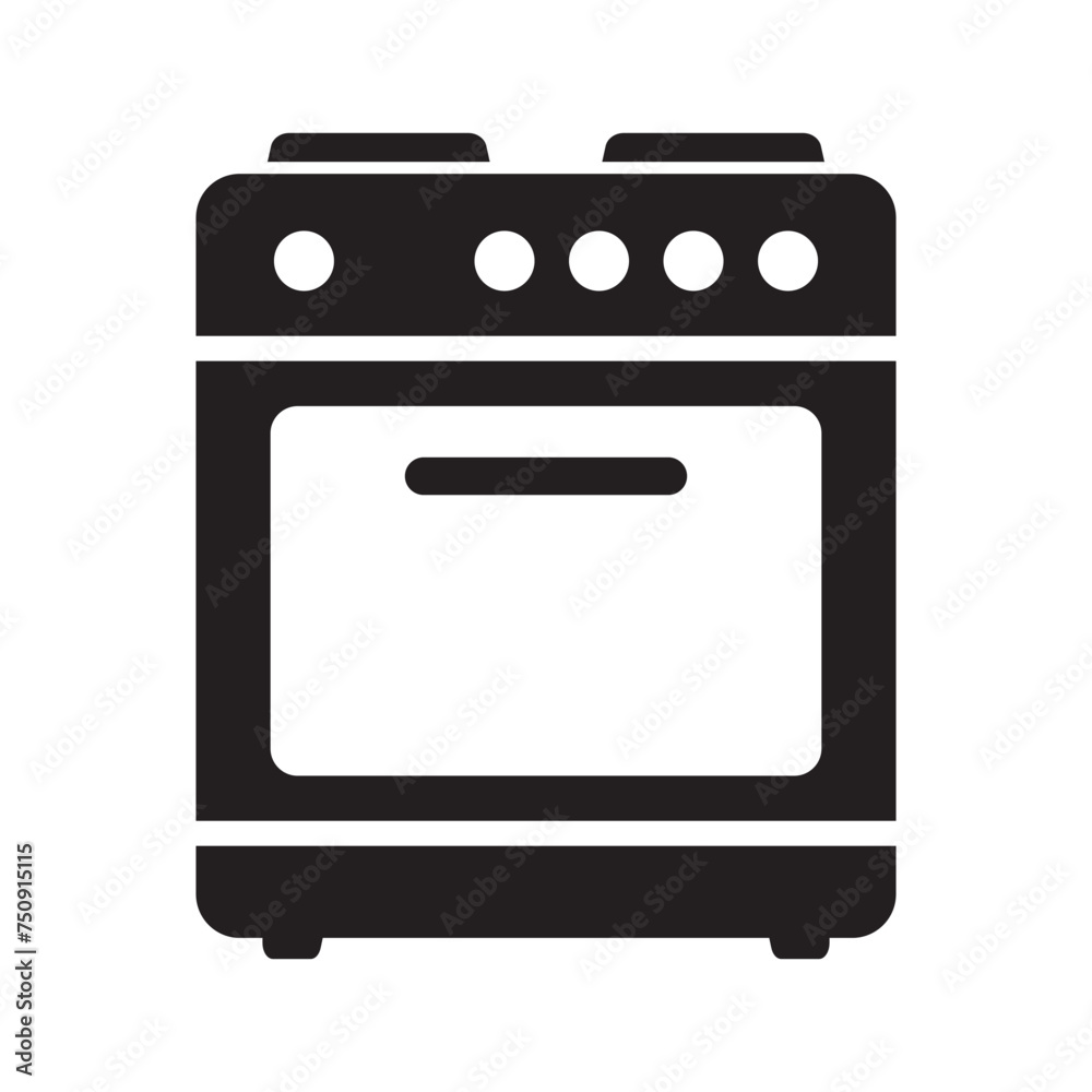 Stove oven icon, vector gas stove. Kitchen cooking appliance. Vector illustration. Stove oven icon, vector gas stove. Kitchen cooking appliance. Vector illustration.