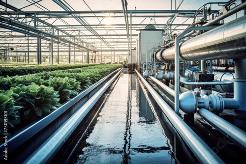 An efficient irrigation system meticulously waters seedlings in a greenhouse, fostering optimal growth conditions for vibrant and healthy plants.