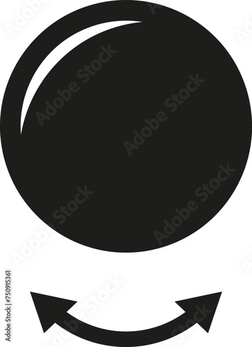 Sphere with rotate arrow icon. Vector. Flat design.