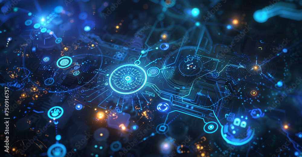 illustration of cyber security, dangers of technology, generative AI illustration of cyber security, dangers of technology, generative AI