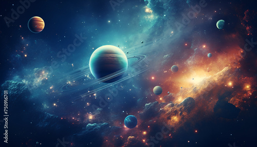 Space galaxy background, 3D illustration of nebulae majesty in the universe astronomy background