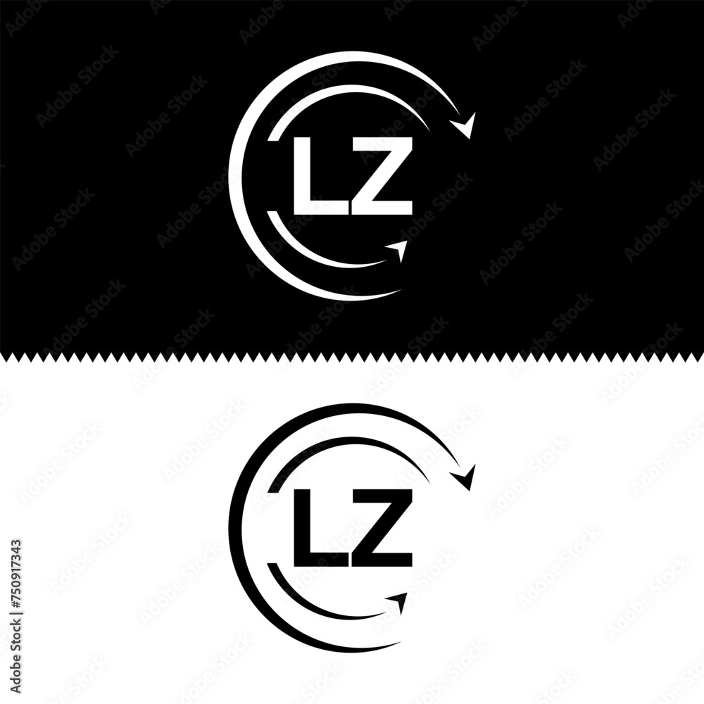 LZ letter  logo minimal unique and simple logo design, LZ creative modern monogram logo style
 - obrazy, fototapety, plakaty 