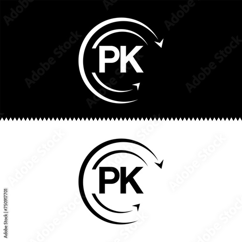 PK letter  logo minimal unique and simple logo design, PK creative modern monogram logo style

