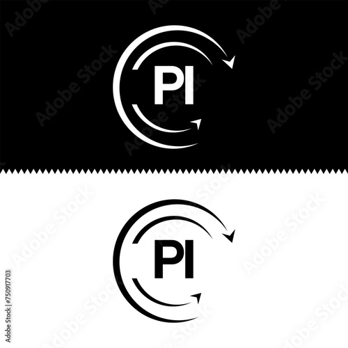 PI letter  logo minimal unique and simple logo design, PI creative modern monogram logo style