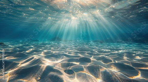 Bright beams of sunlight refracting through the surface of the atlantic ocean. AI generated illustration
