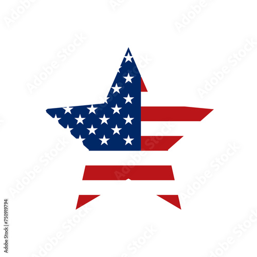 Star with US flag