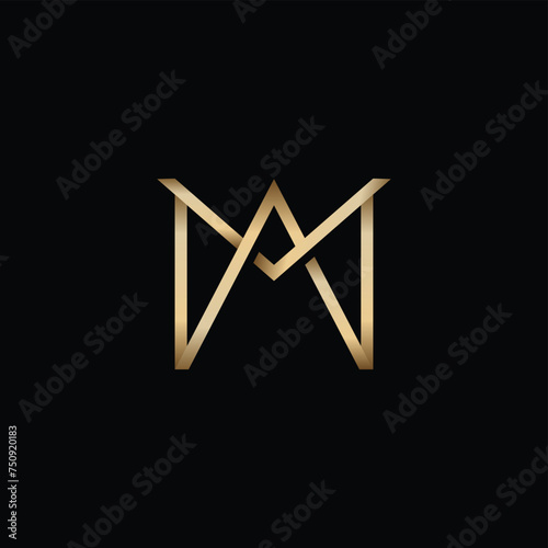 Letter MA or AM in Spider Web Luxury Logo photo