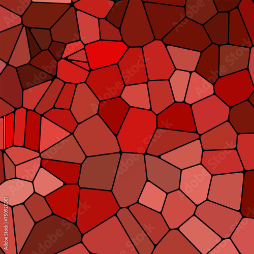 abstract vector stained-glass mosaic background - red
