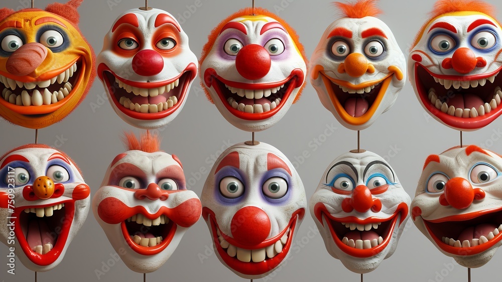 an image of fictional clowns created by artificial intelligence
