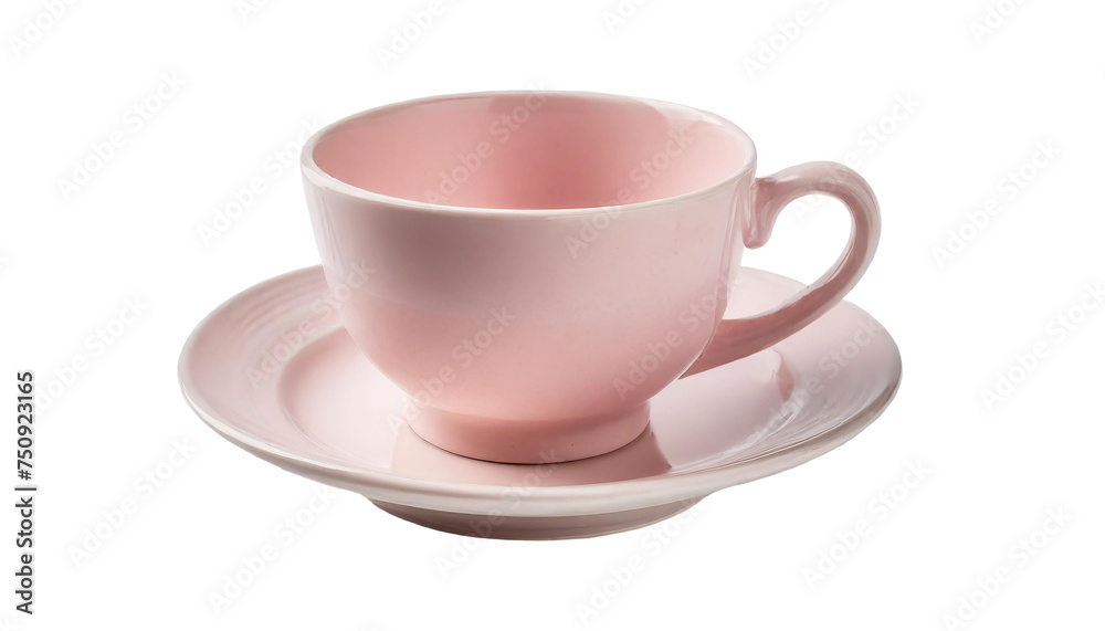 An empty cup and saucer. isolated on transparent background. An empty cup and saucer. isolated on transparent background.