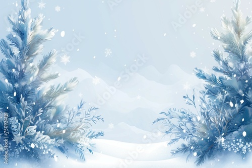 Winter wonderland Snow and frost background with space for decoration © Jawed Gfx