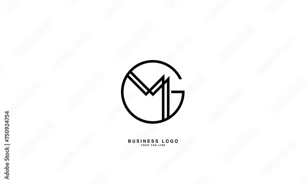 GM, MG, G, M, Abstract Letters Logo Monogram GM, MG, G, M, Abstract Letters Logo Monogram