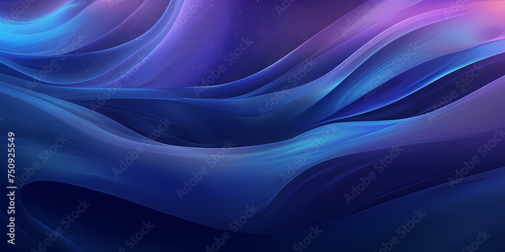 Celestial shades of indigo and violet in a cosmic-inspired 3D wave background.