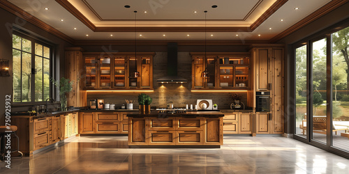Kitchen with wooden theme
