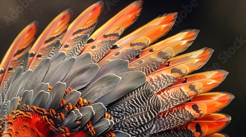 The beautiful wing feathers of Argus Phesant photo