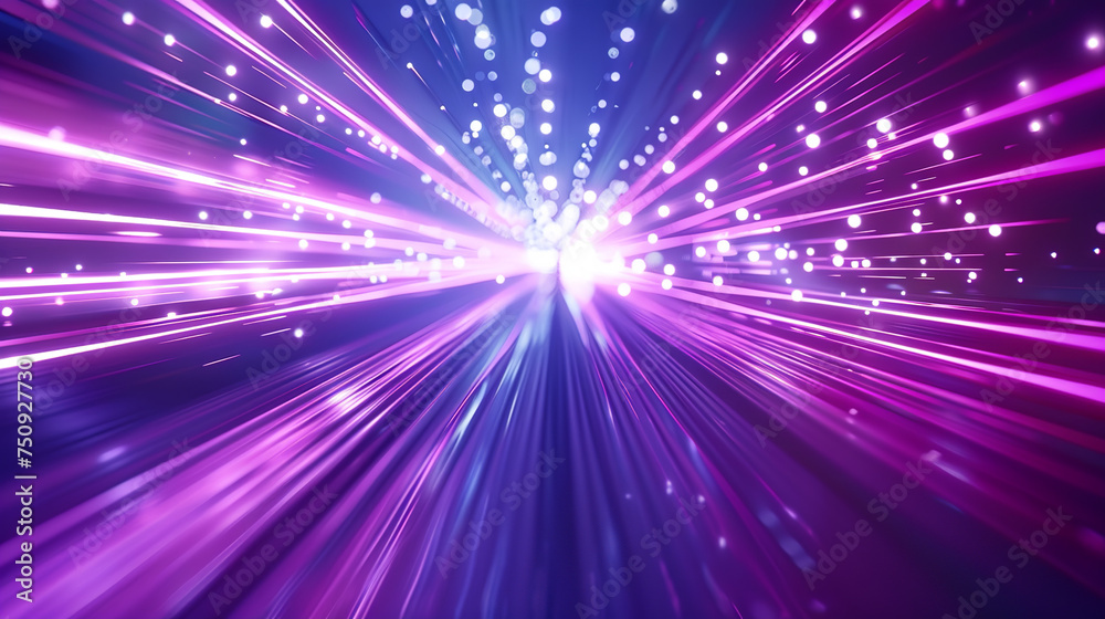 Fototapeta premium Blue and magenta, pink or purple neon and led lights, modern abstract background banner made by generative ai