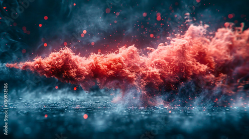 Red smoke swirling against a dark, muted background.