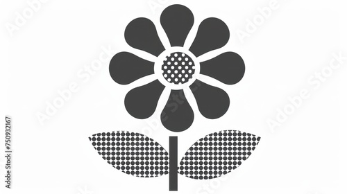 a flower that is black and white and has a large flower in the middle of the center of the flower. photo