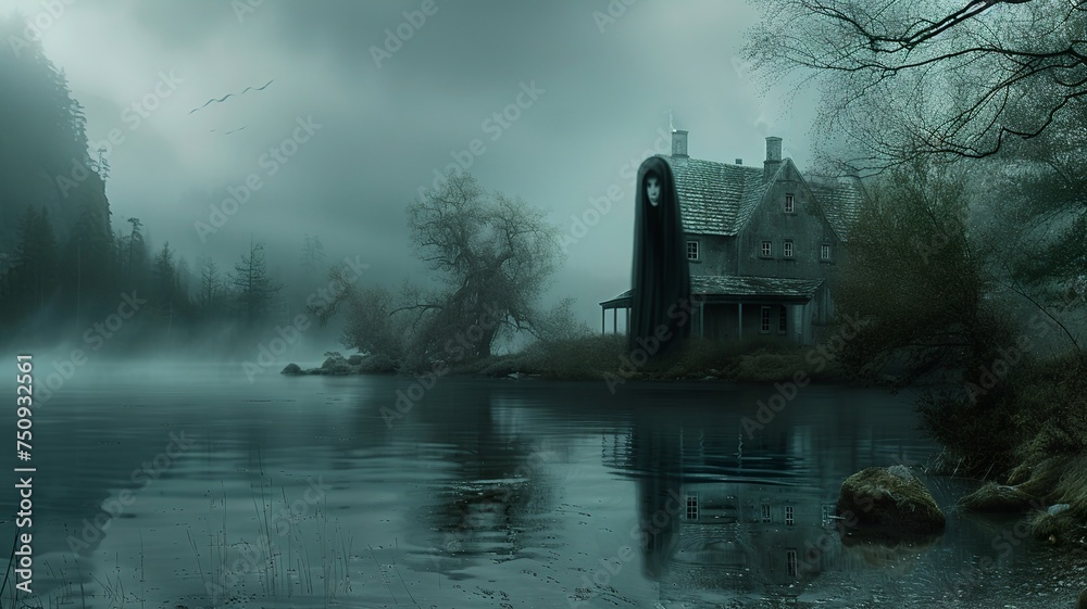 a gloomy image with a sad mood, created by artificial intelligence