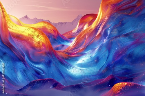 Colorful marble texture design, sea waves pattern.