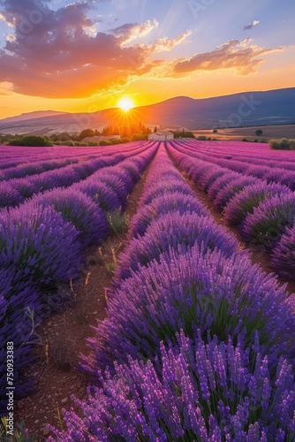 Lavender Field at Dusk