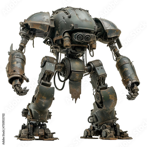 Mech Warrior Figure on white or transparent background