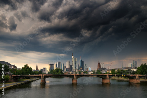 Thunderstorm over the city of Frankfurt am Main