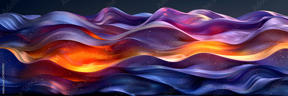 Wavy Golden and Purple Metallic 3D Background,
Abastract background