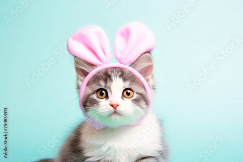 A Cat With a Pink Bow on Its Head © petro