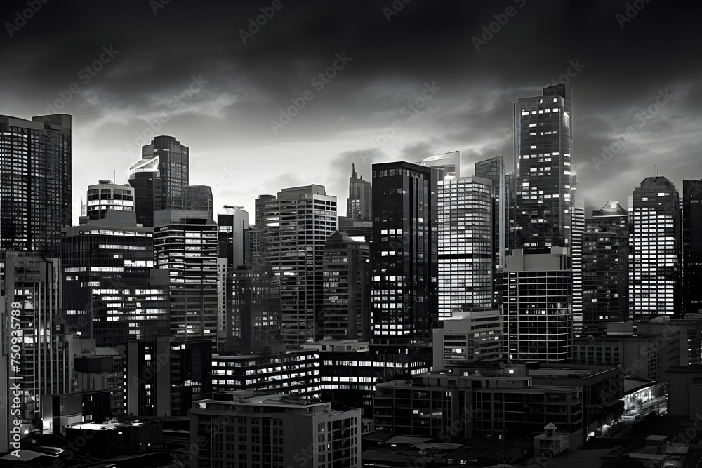 Enthralling Black n' White Cityscape - A Testament to Urban Vibrancy and Architectural Diversity