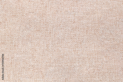 Close-up detail of fabric natural color Hemp material pattern design wallpaper. can be used as background or for graphic design