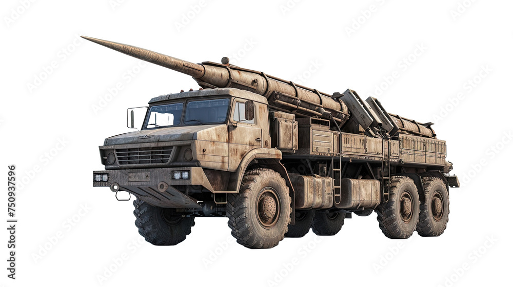 Missile Launcher Truck on white or transparent background Missile Launcher Truck on white or transparent background