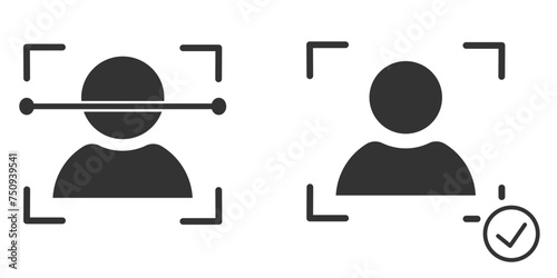Face id scan icon. Detection scan symbol identify design vector ilustration.