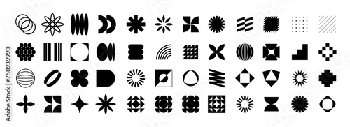 Abstract geometric shapes and grids.